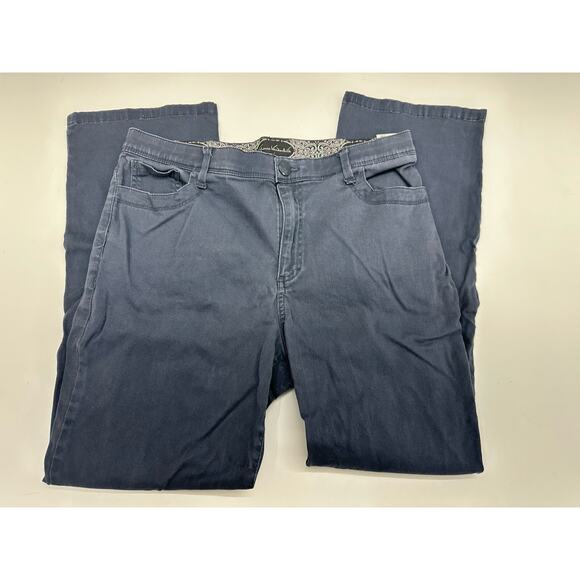 Gloria Vanderbilt Womens Pants Size 14 Missy Short Blue Kahki Dress Pants - Picture 1 of 11